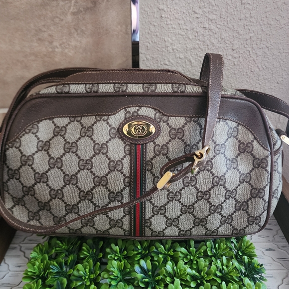 xx SOLD xx SOLD XX SOLD Gucci Brown Canvas GG Supreme Ophidia Shoulder Bag - Picture 3 of 15